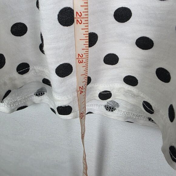 Garnet Hill Womens Polka Dot Size Large Petite Black and White Tee Shirt - Picture 6 of 6